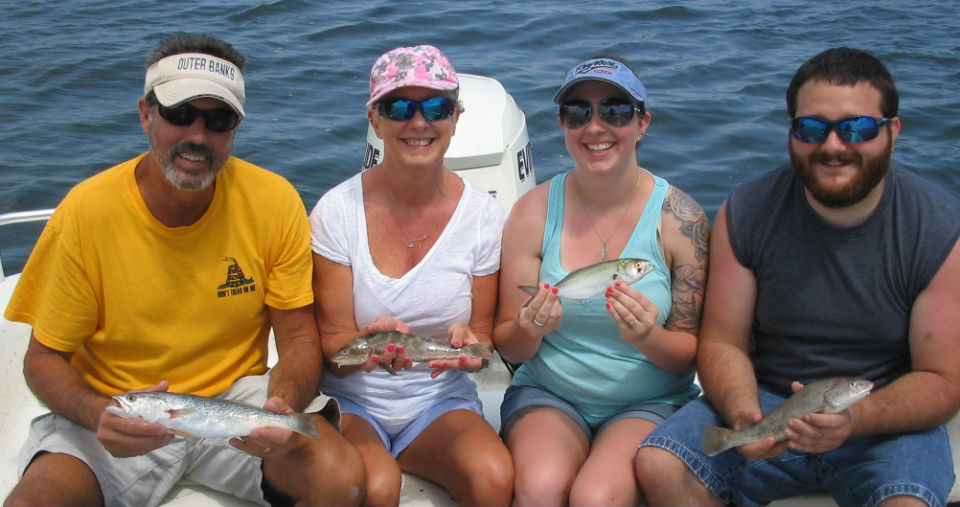 Weakfish (grey trout), Southern kingfish (sea mullet), and Bluefish