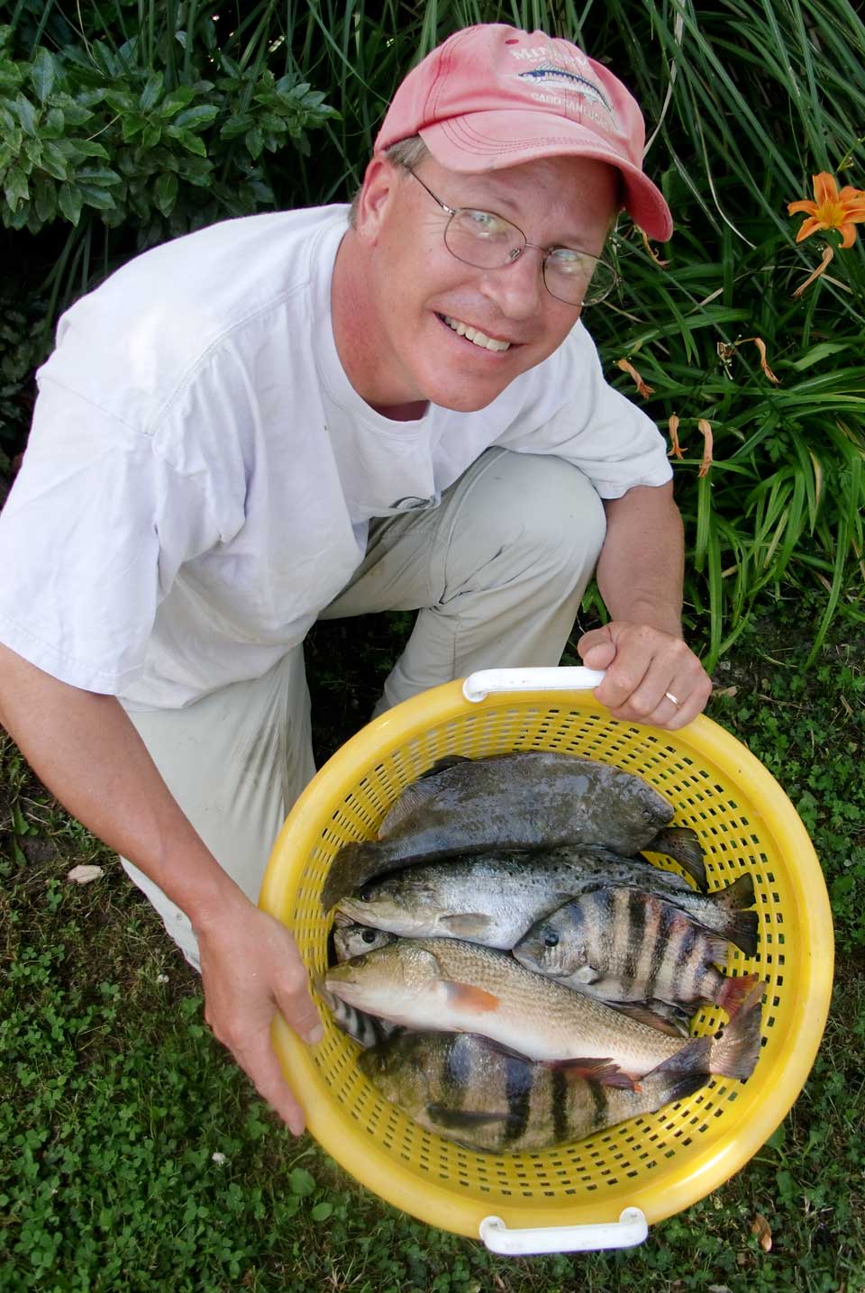 Flounder, Spotted seatrout, Sheepshead, Red drum, and Black drum